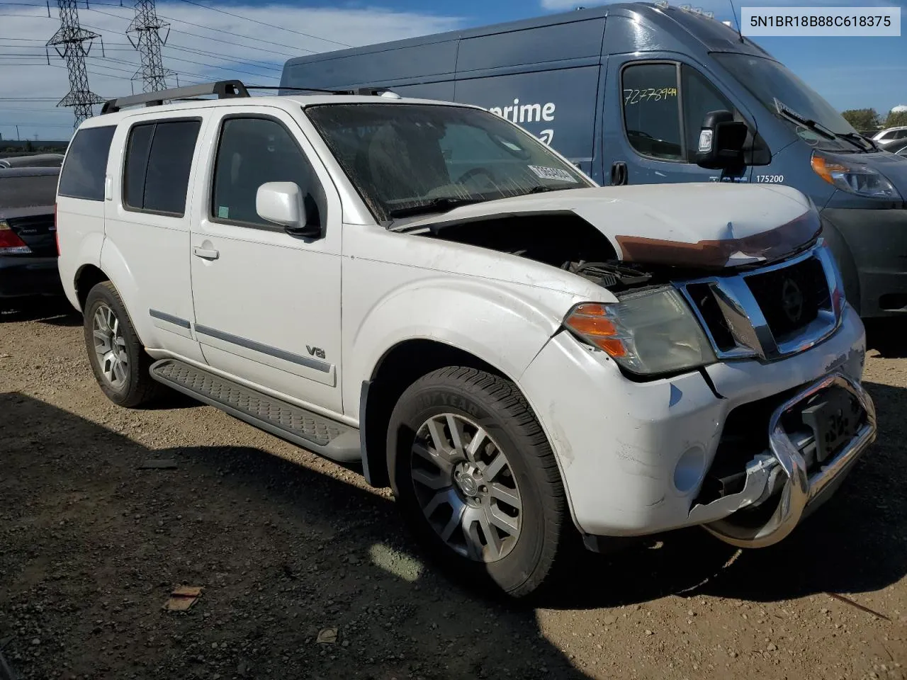 2008 Nissan Pathfinder Le VIN: 5N1BR18B88C618375 Lot: 73654804