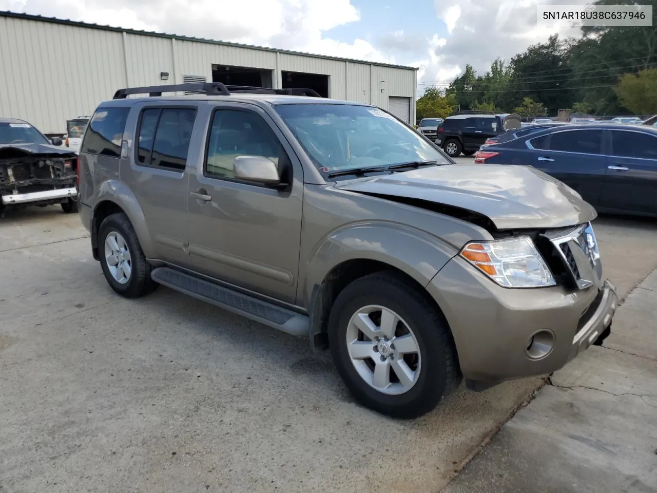 2008 Nissan Pathfinder S VIN: 5N1AR18U38C637946 Lot: 74011194