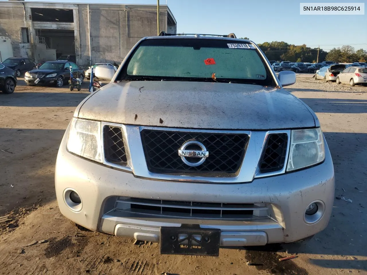 2008 Nissan Pathfinder S VIN: 5N1AR18B98C625914 Lot: 75297184