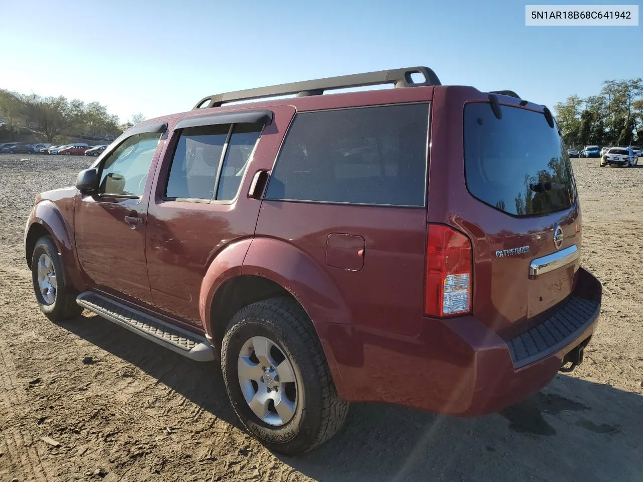 2008 Nissan Pathfinder S VIN: 5N1AR18B68C641942 Lot: 76265674