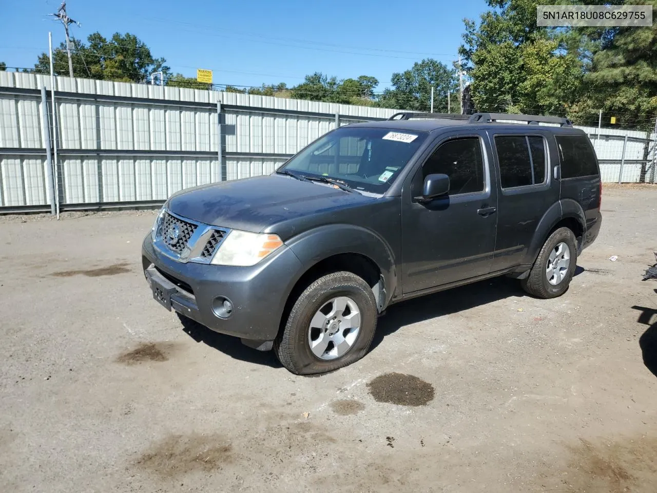 2008 Nissan Pathfinder S VIN: 5N1AR18U08C629755 Lot: 76873224