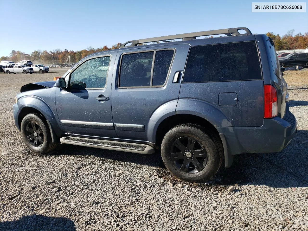 2008 Nissan Pathfinder S VIN: 5N1AR18B78C626088 Lot: 76926354