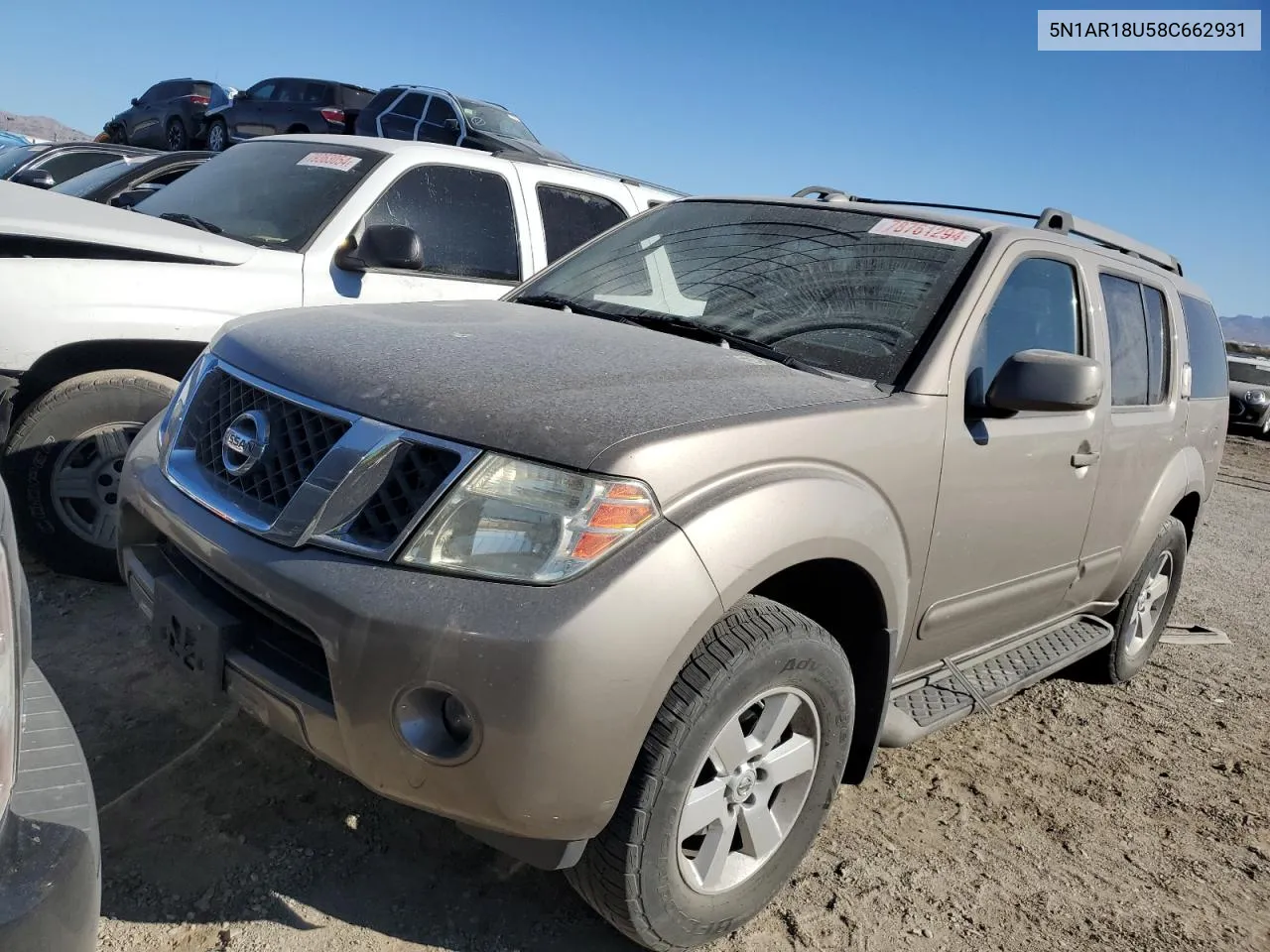 2008 Nissan Pathfinder S VIN: 5N1AR18U58C662931 Lot: 78761294