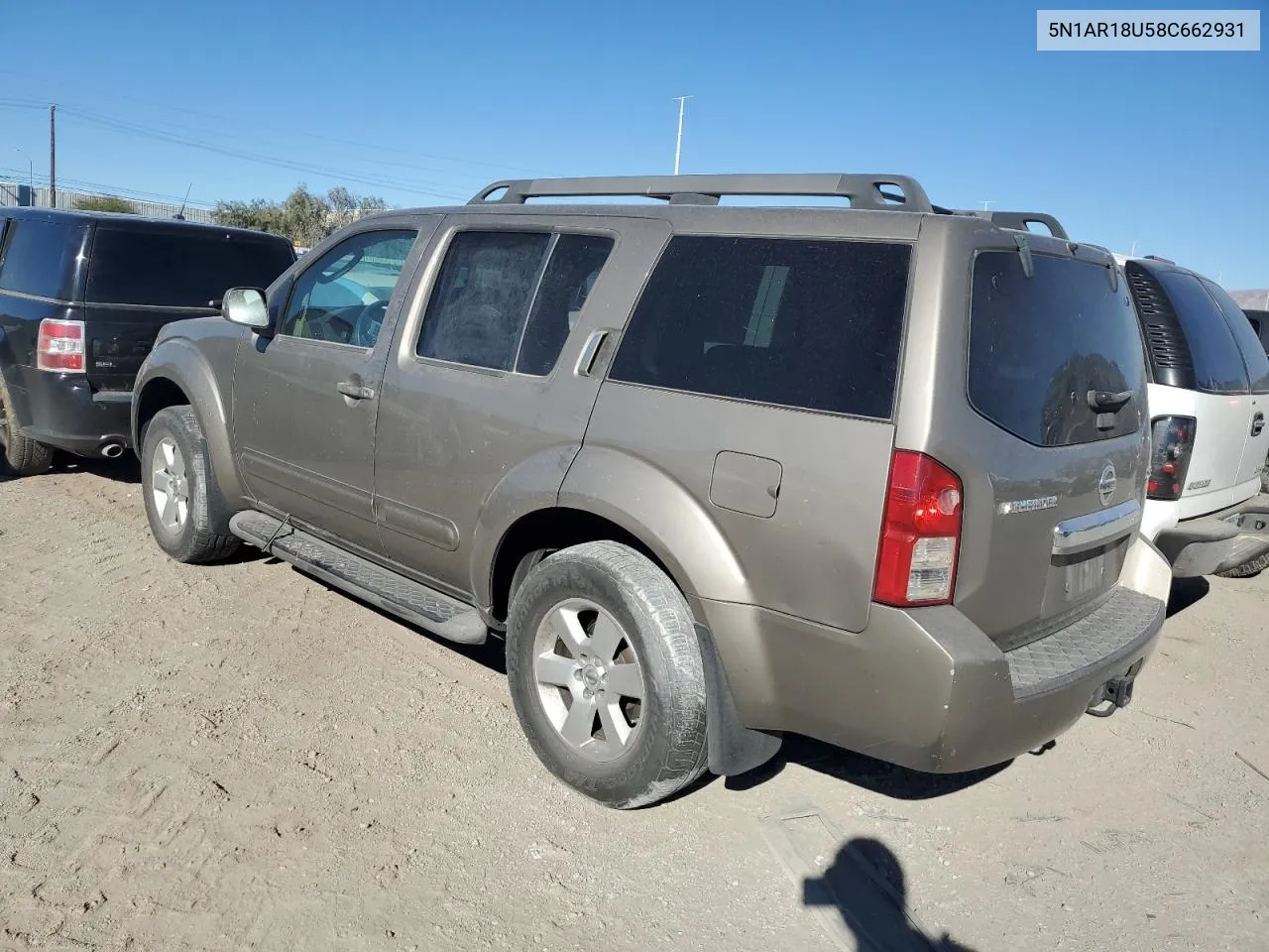 2008 Nissan Pathfinder S VIN: 5N1AR18U58C662931 Lot: 78761294