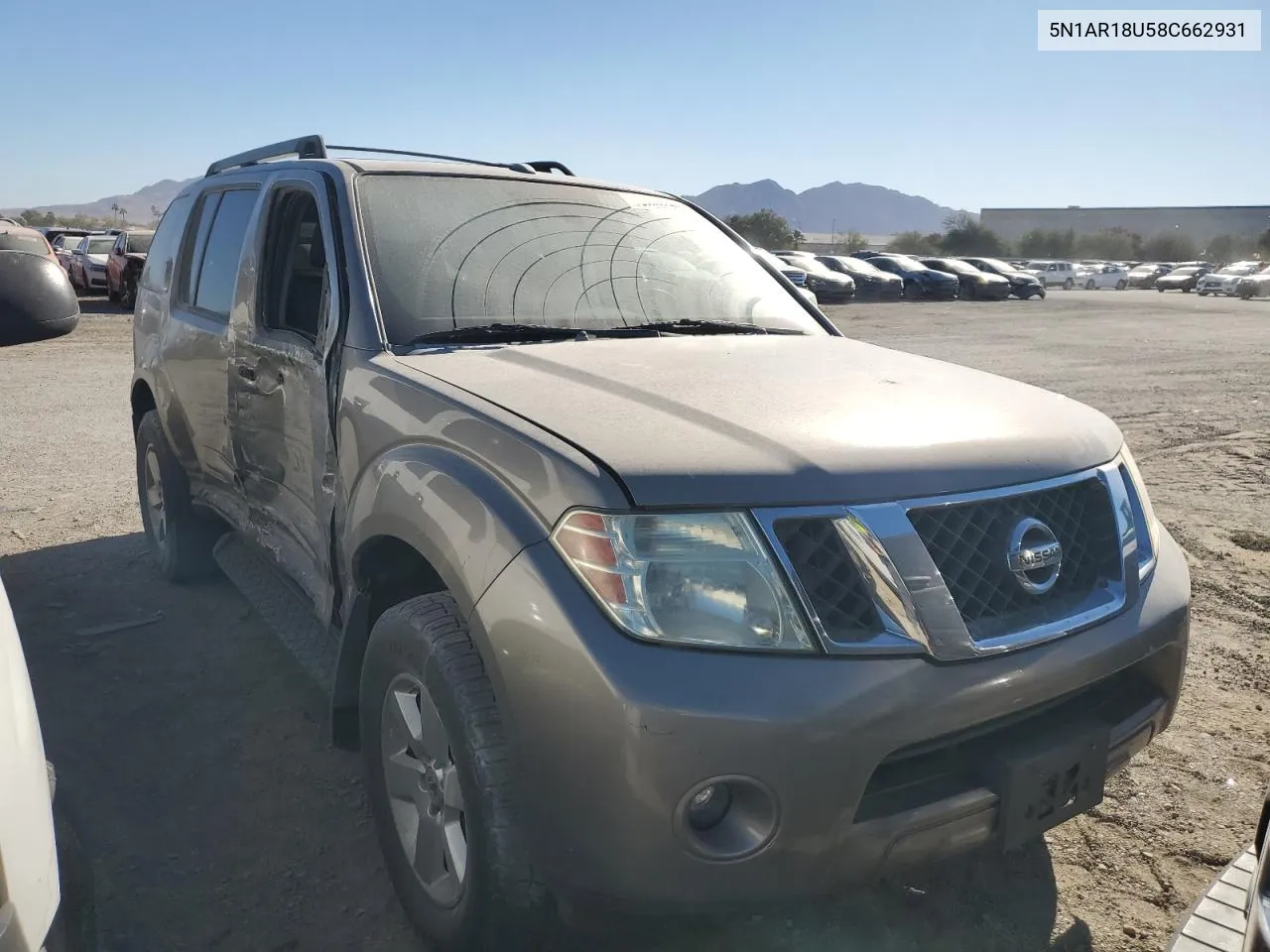 2008 Nissan Pathfinder S VIN: 5N1AR18U58C662931 Lot: 78761294