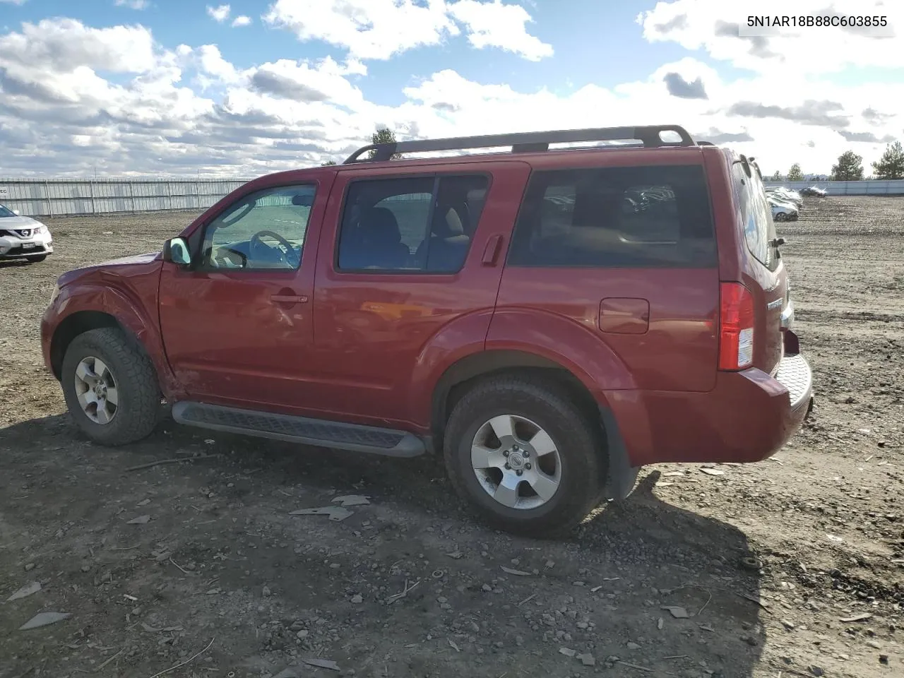 2008 Nissan Pathfinder S VIN: 5N1AR18B88C603855 Lot: 79853744