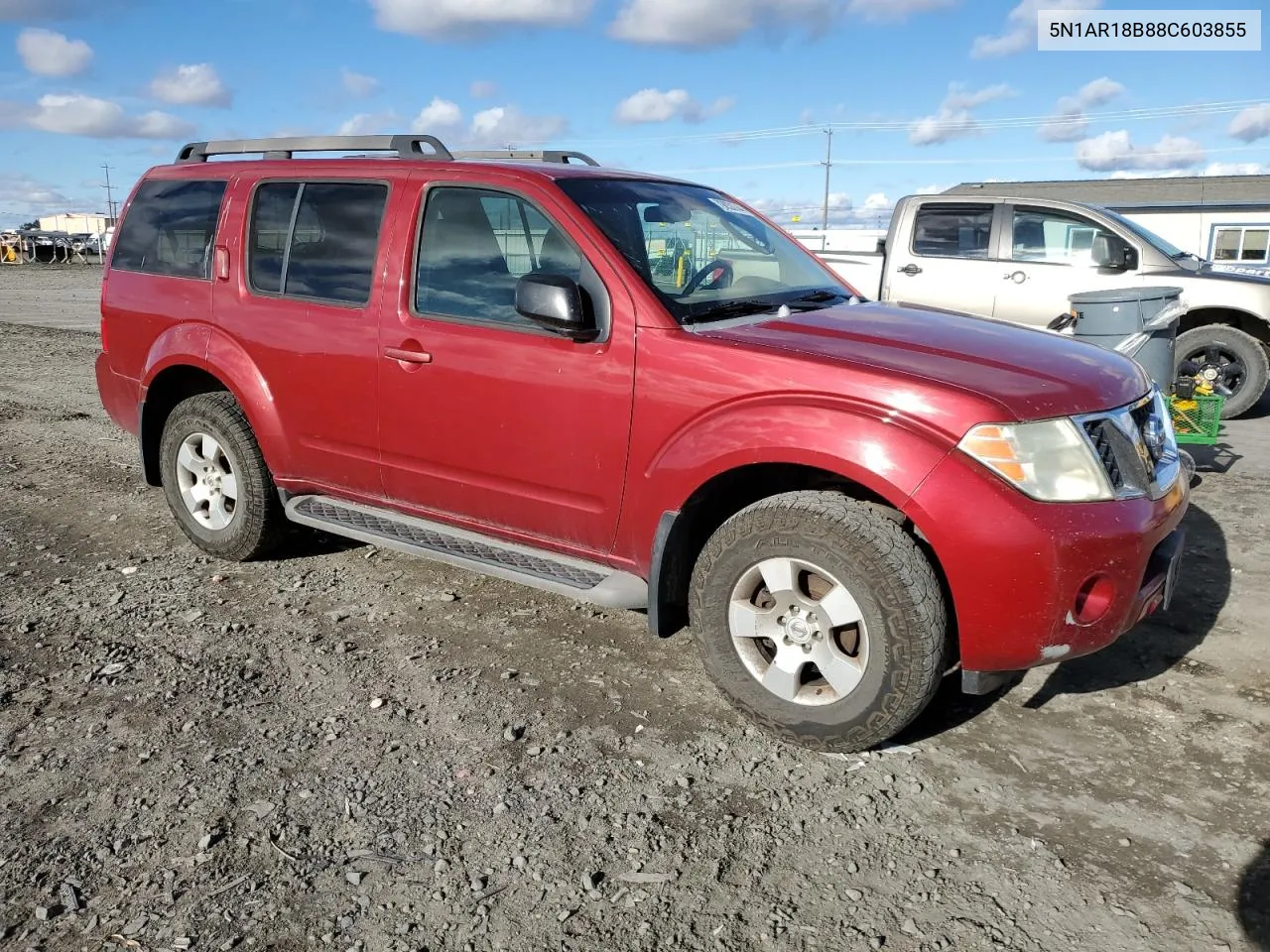 2008 Nissan Pathfinder S VIN: 5N1AR18B88C603855 Lot: 79853744