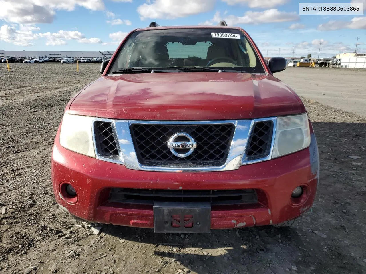 2008 Nissan Pathfinder S VIN: 5N1AR18B88C603855 Lot: 79853744