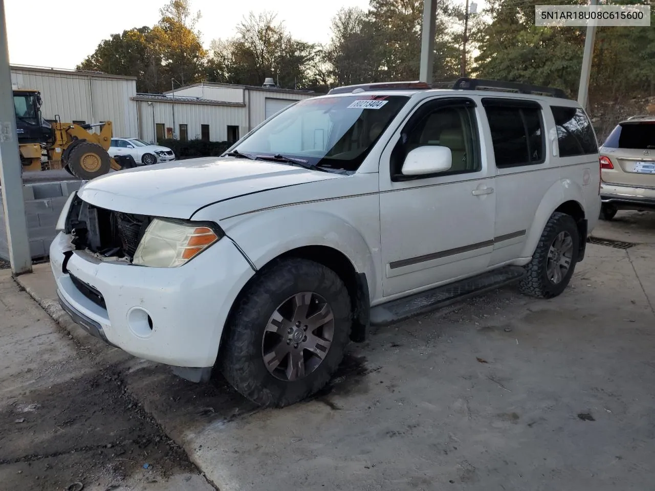 2008 Nissan Pathfinder S VIN: 5N1AR18U08C615600 Lot: 80213404