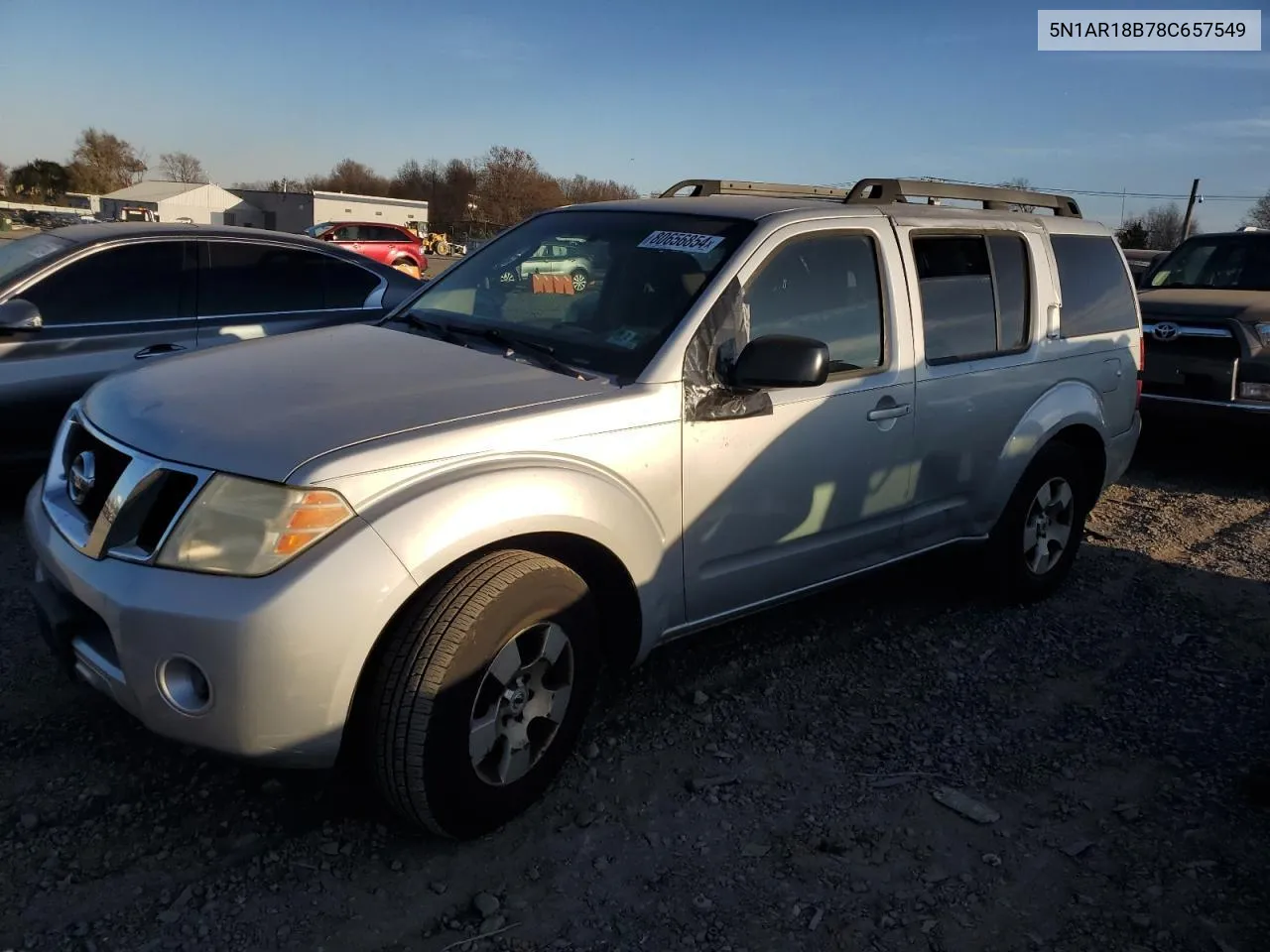 2008 Nissan Pathfinder S VIN: 5N1AR18B78C657549 Lot: 80656854