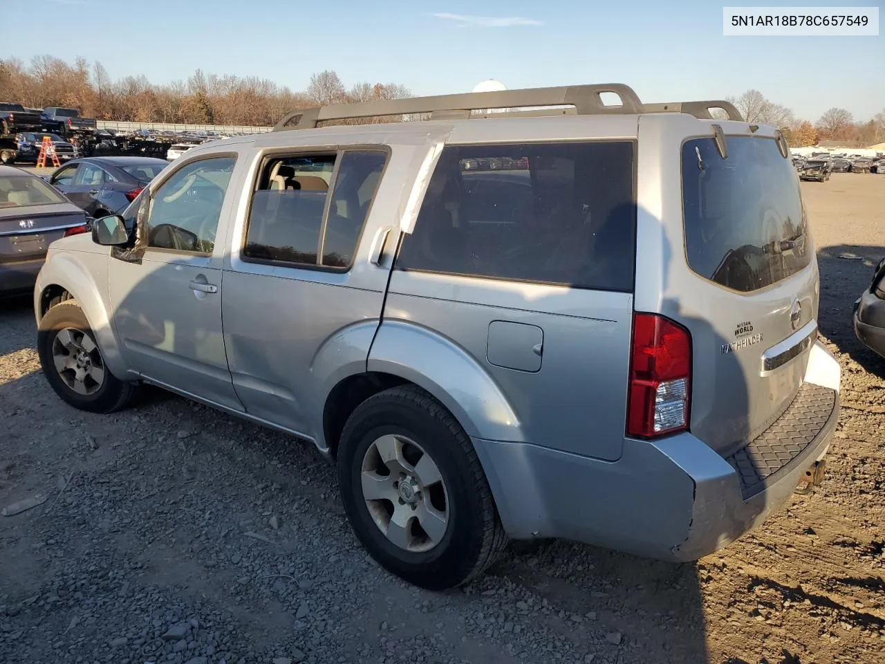 2008 Nissan Pathfinder S VIN: 5N1AR18B78C657549 Lot: 80656854