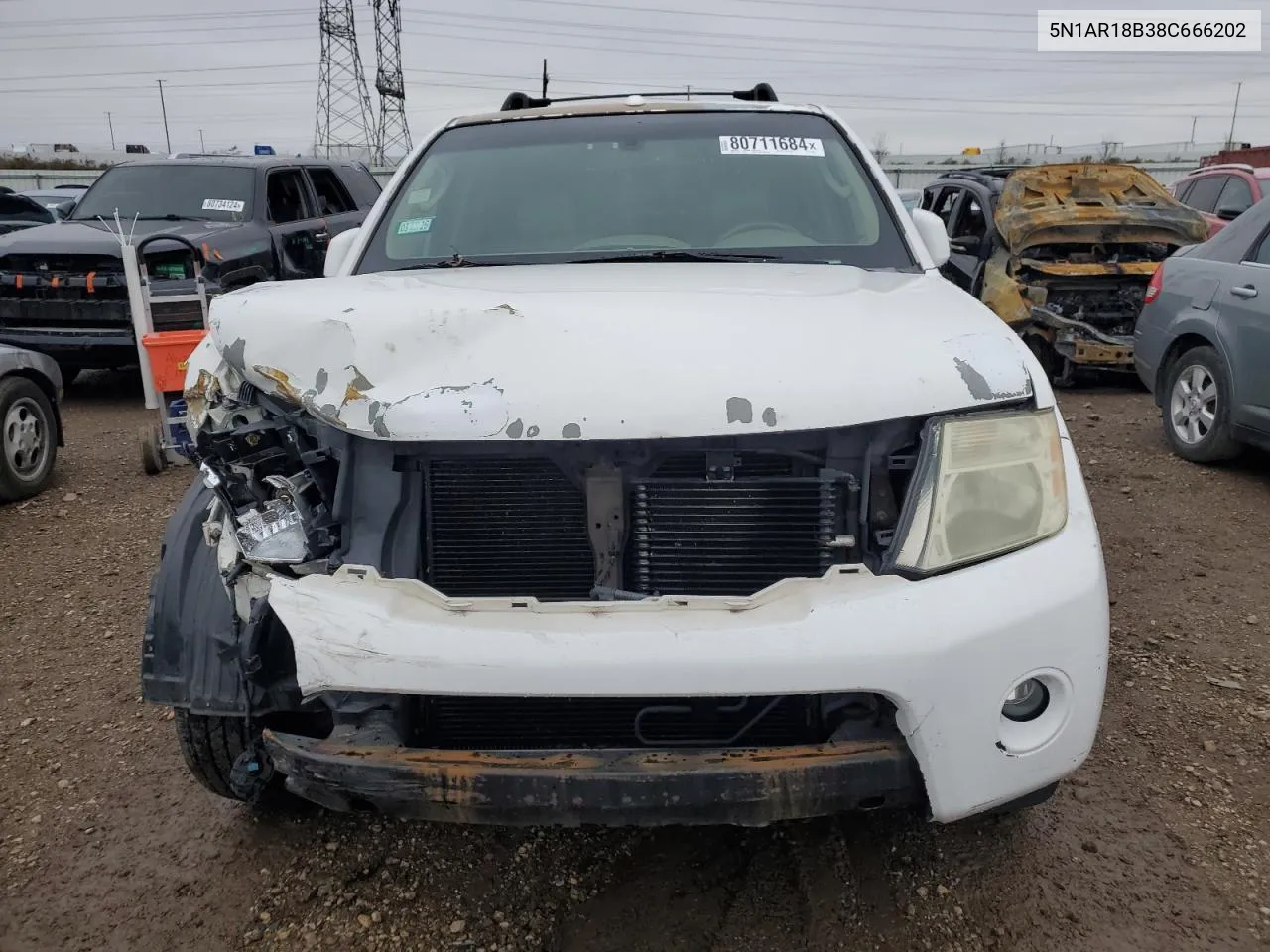 2008 Nissan Pathfinder S VIN: 5N1AR18B38C666202 Lot: 80711684