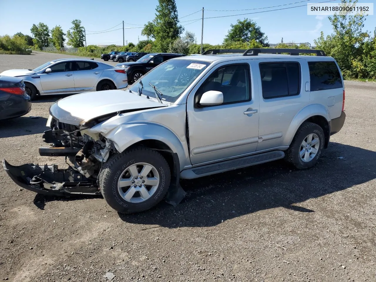 2009 Nissan Pathfinder S VIN: 5N1AR18B09C611952 Lot: 70208704