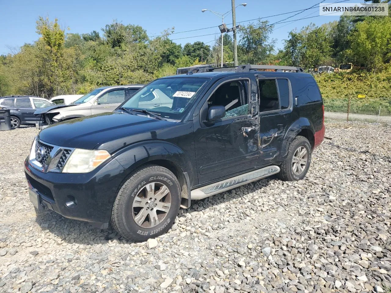 2010 Nissan Pathfinder S VIN: 5N1AR1NB4AC601238 Lot: 70742234