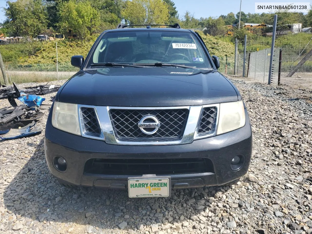 2010 Nissan Pathfinder S VIN: 5N1AR1NB4AC601238 Lot: 70742234