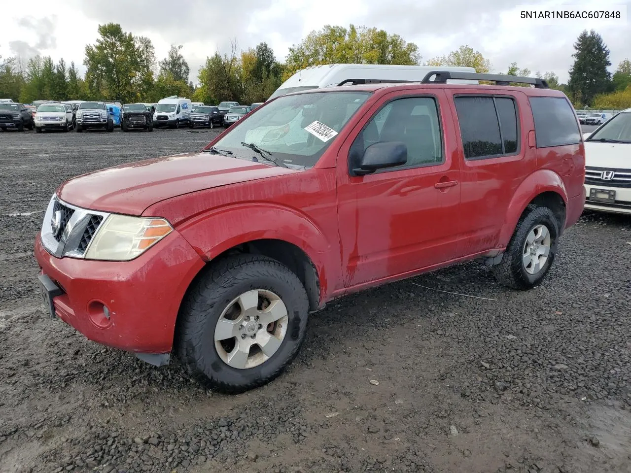 2010 Nissan Pathfinder S VIN: 5N1AR1NB6AC607848 Lot: 77262834