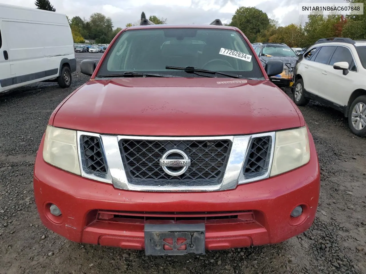 2010 Nissan Pathfinder S VIN: 5N1AR1NB6AC607848 Lot: 77262834