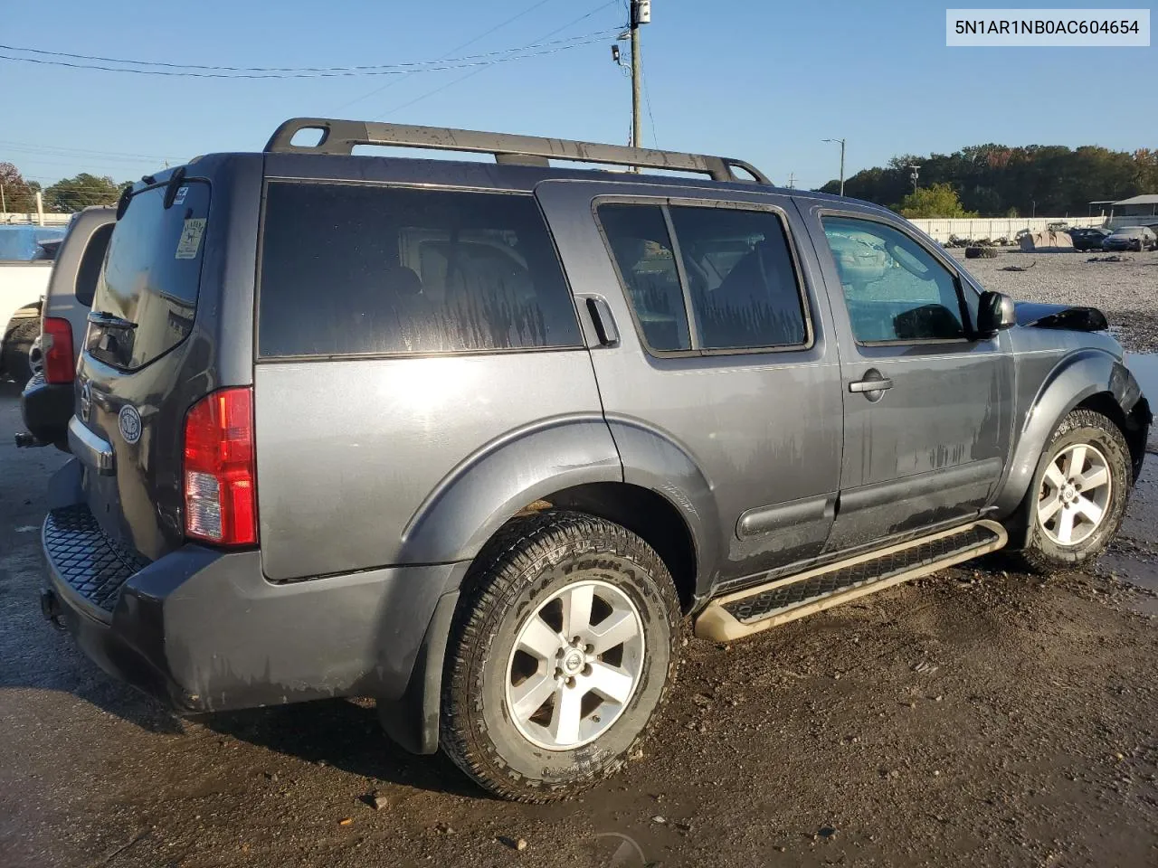 2010 Nissan Pathfinder S VIN: 5N1AR1NB0AC604654 Lot: 77452224