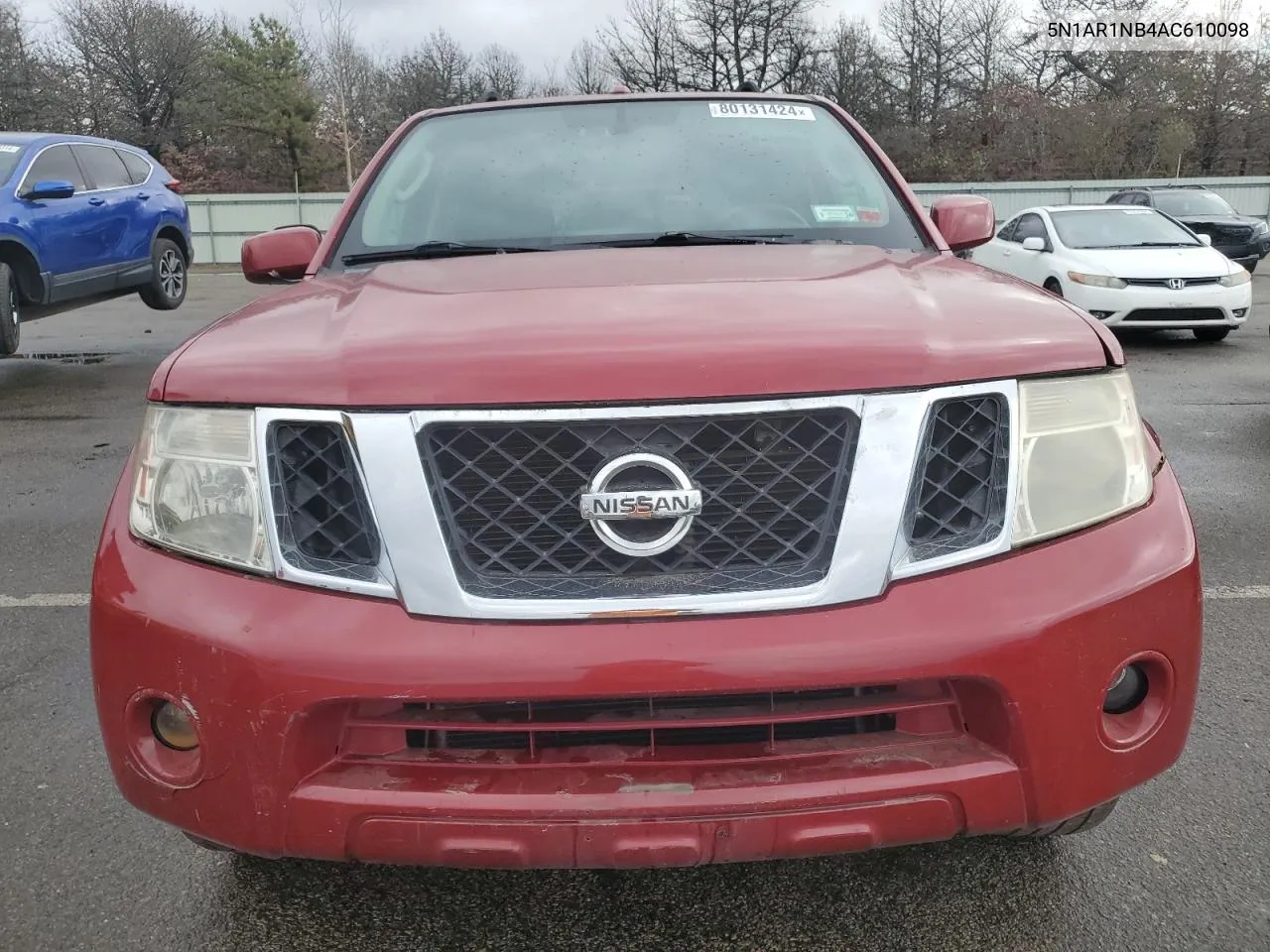 2010 Nissan Pathfinder S VIN: 5N1AR1NB4AC610098 Lot: 80131424