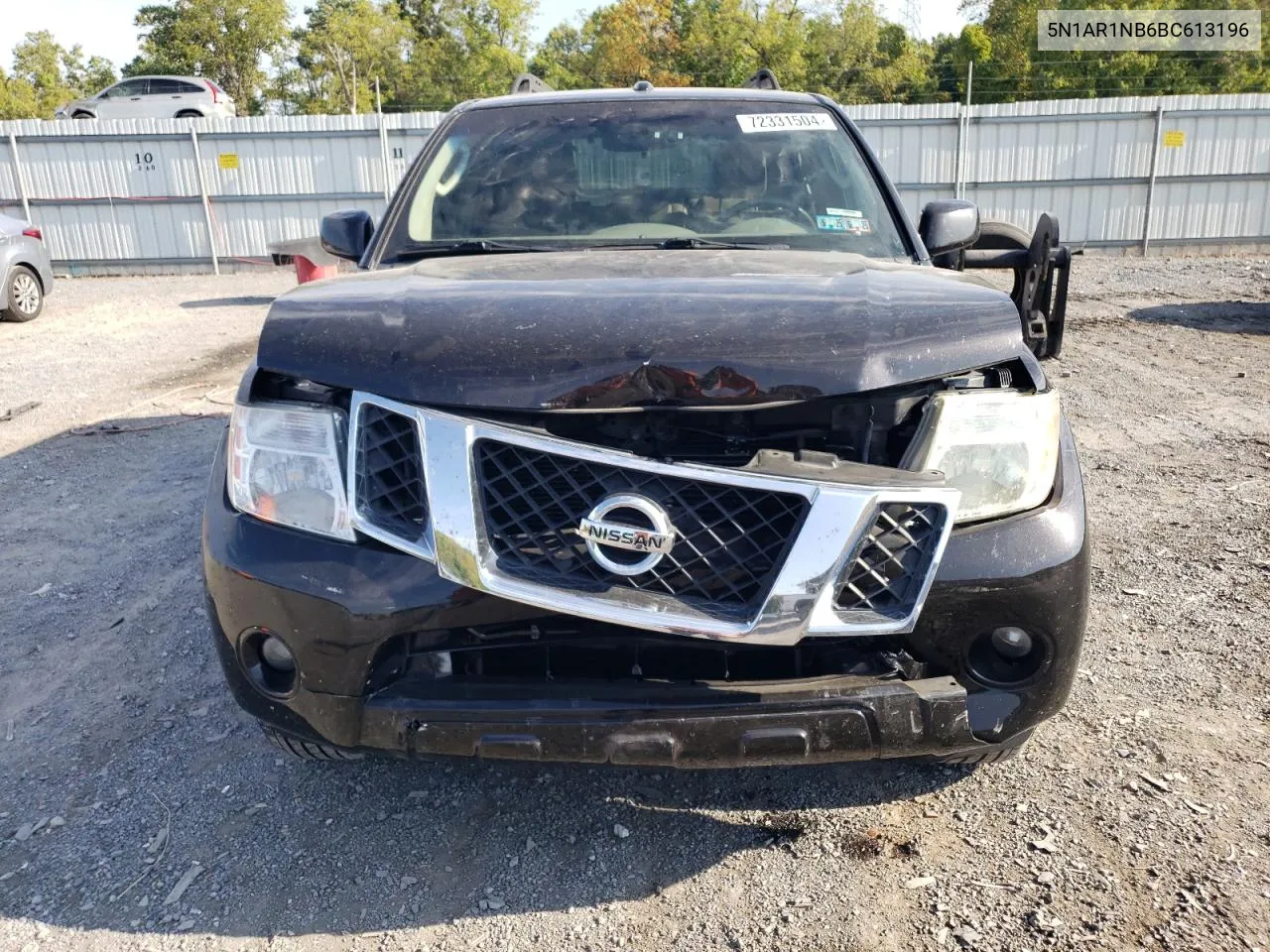 2011 Nissan Pathfinder S VIN: 5N1AR1NB6BC613196 Lot: 72331504