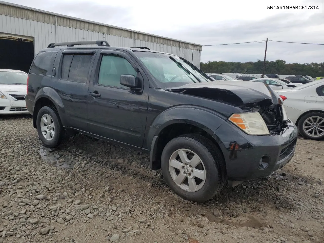 2011 Nissan Pathfinder S VIN: 5N1AR1NB6BC617314 Lot: 73682844