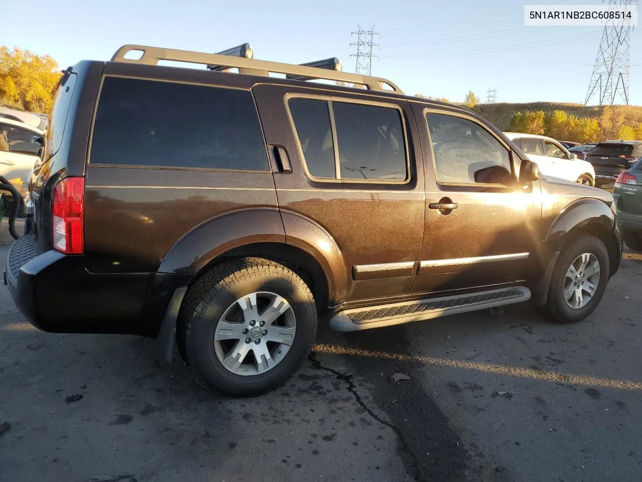 2011 Nissan Pathfinder S VIN: 5N1AR1NB2BC608514 Lot: 77374334