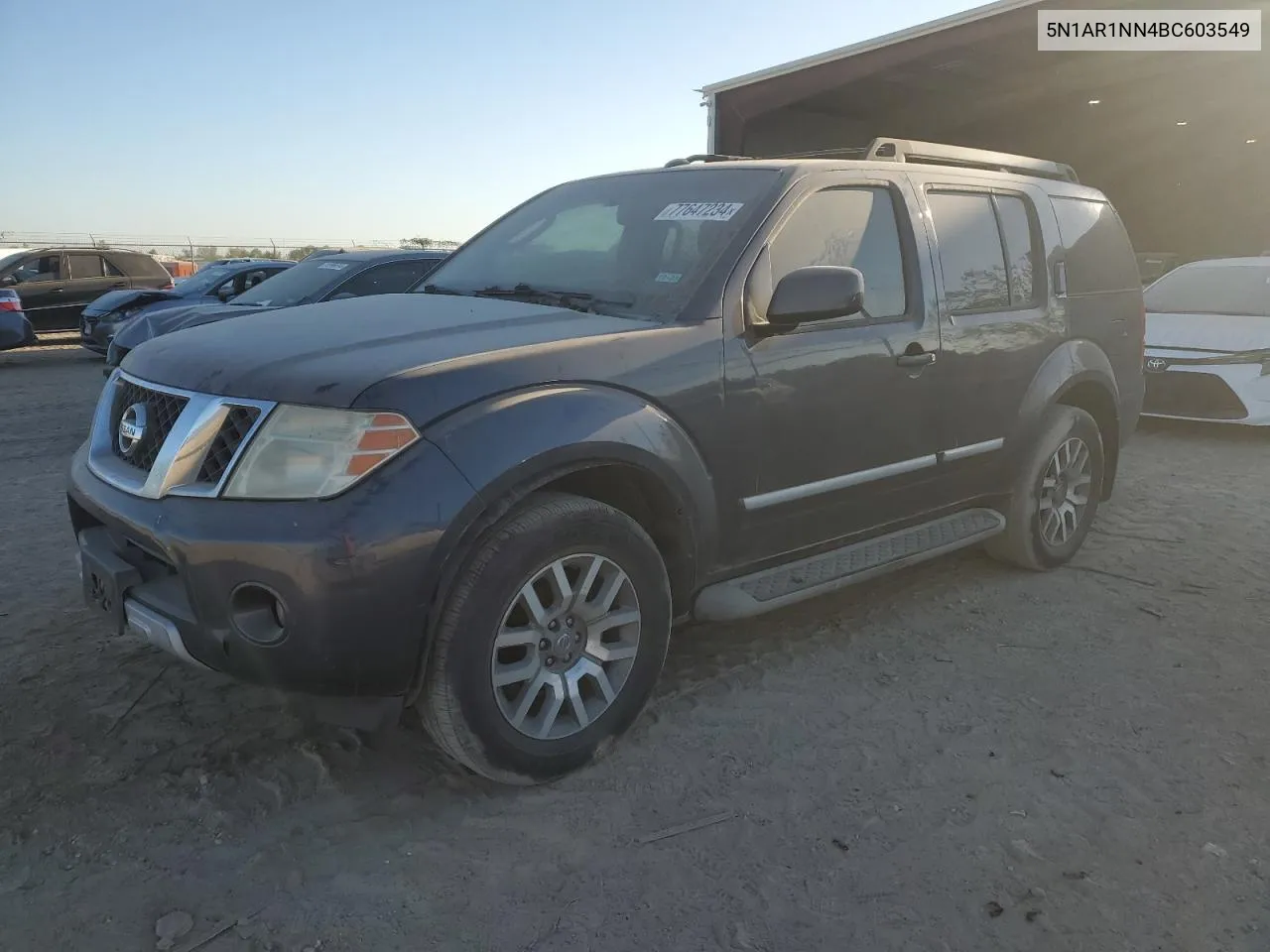 2011 Nissan Pathfinder S VIN: 5N1AR1NN4BC603549 Lot: 77647234