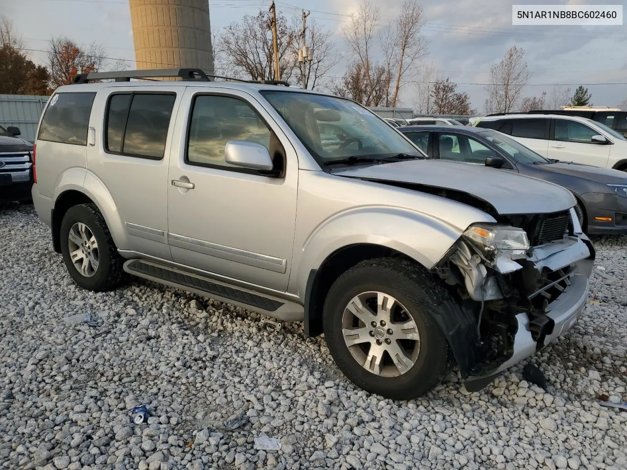 2011 Nissan Pathfinder S VIN: 5N1AR1NB8BC602460 Lot: 78078734