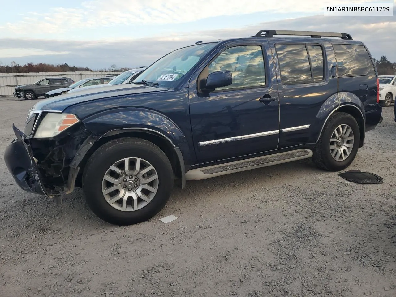 2011 Nissan Pathfinder S VIN: 5N1AR1NB5BC611729 Lot: 79731184