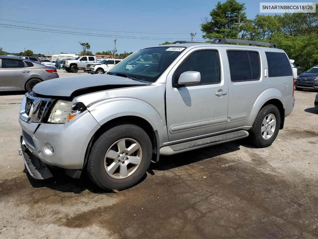 2012 Nissan Pathfinder S VIN: 5N1AR1NB8CC618126 Lot: 67608754