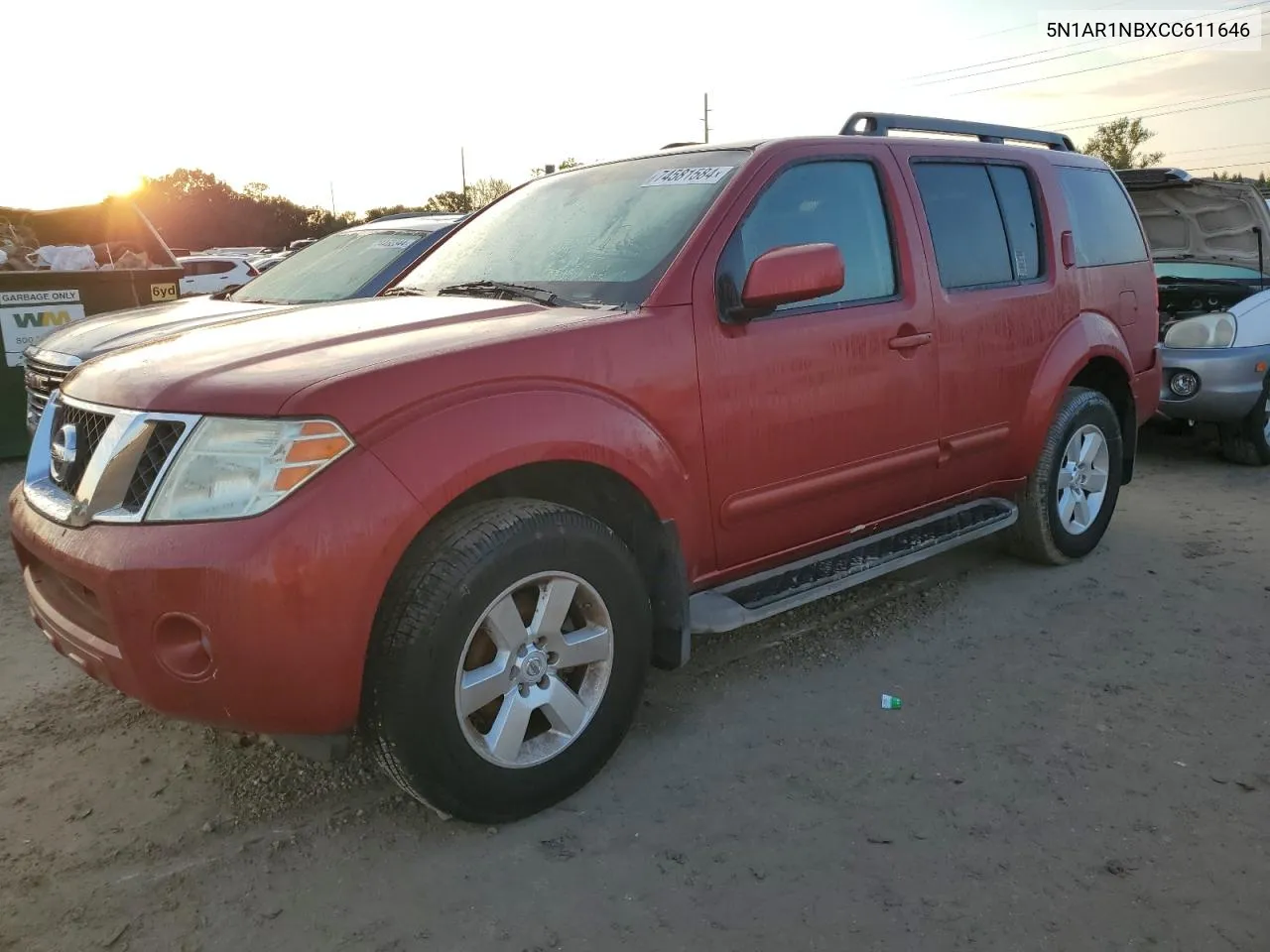 2012 Nissan Pathfinder S VIN: 5N1AR1NBXCC611646 Lot: 74581584