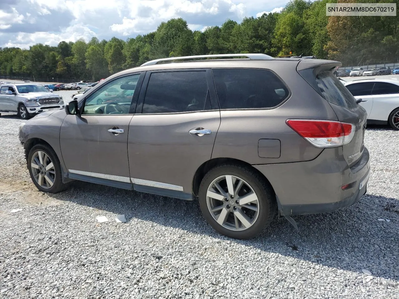 2013 Nissan Pathfinder S VIN: 5N1AR2MM8DC670219 Lot: 72006224