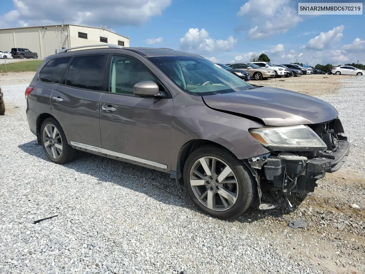 2013 Nissan Pathfinder S VIN: 5N1AR2MM8DC670219 Lot: 72006224