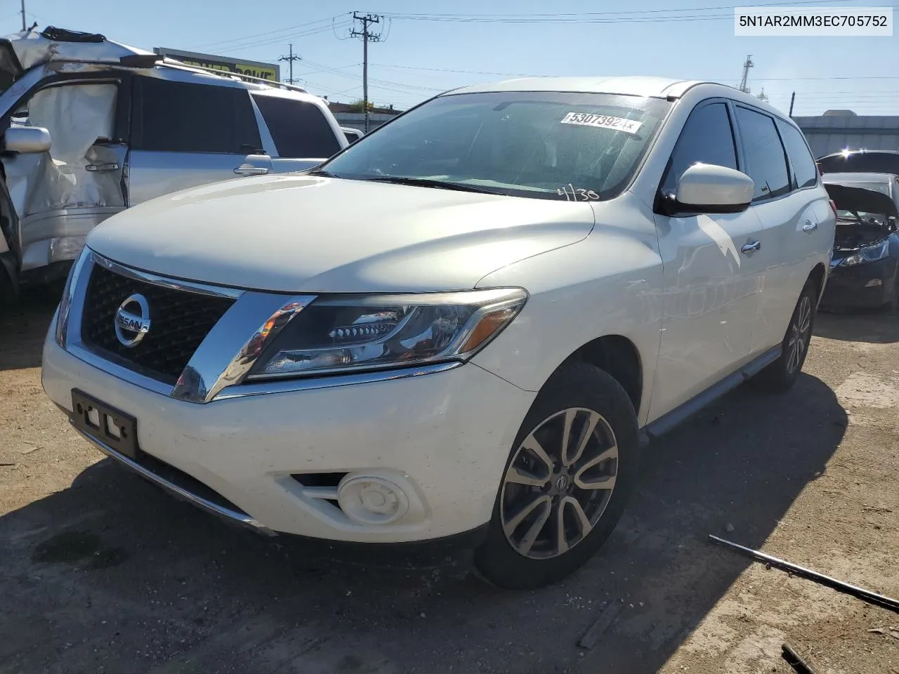 2014 Nissan Pathfinder S VIN: 5N1AR2MM3EC705752 Lot: 53073924