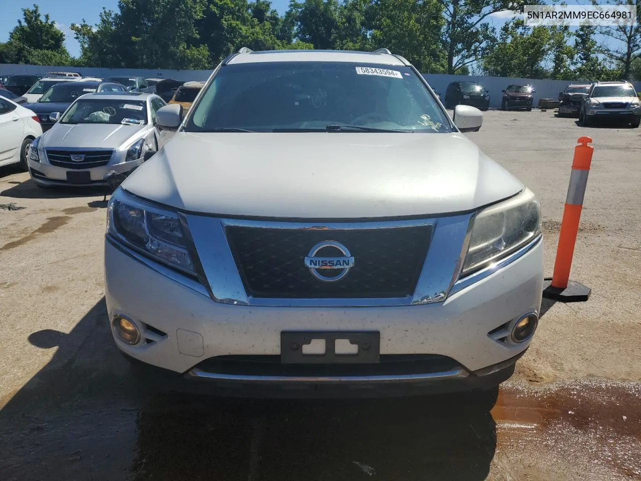 2014 Nissan Pathfinder S VIN: 5N1AR2MM9EC664981 Lot: 58343594