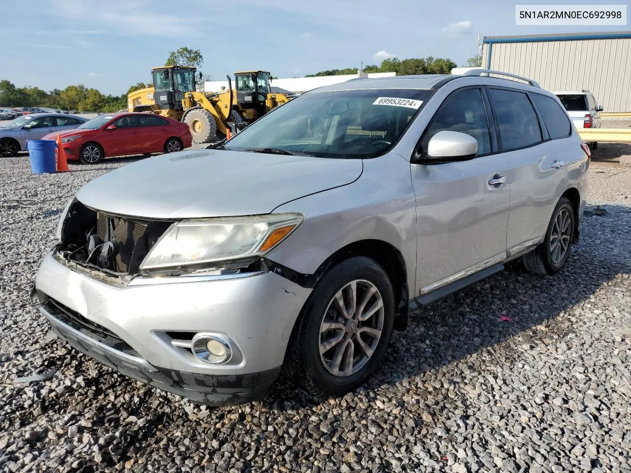 2014 Nissan Pathfinder S VIN: 5N1AR2MN0EC692998 Lot: 69953224