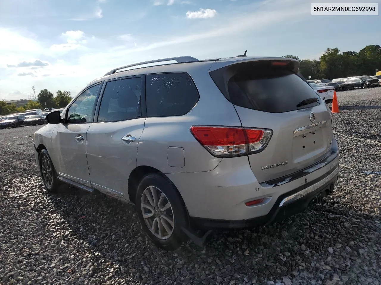 2014 Nissan Pathfinder S VIN: 5N1AR2MN0EC692998 Lot: 69953224