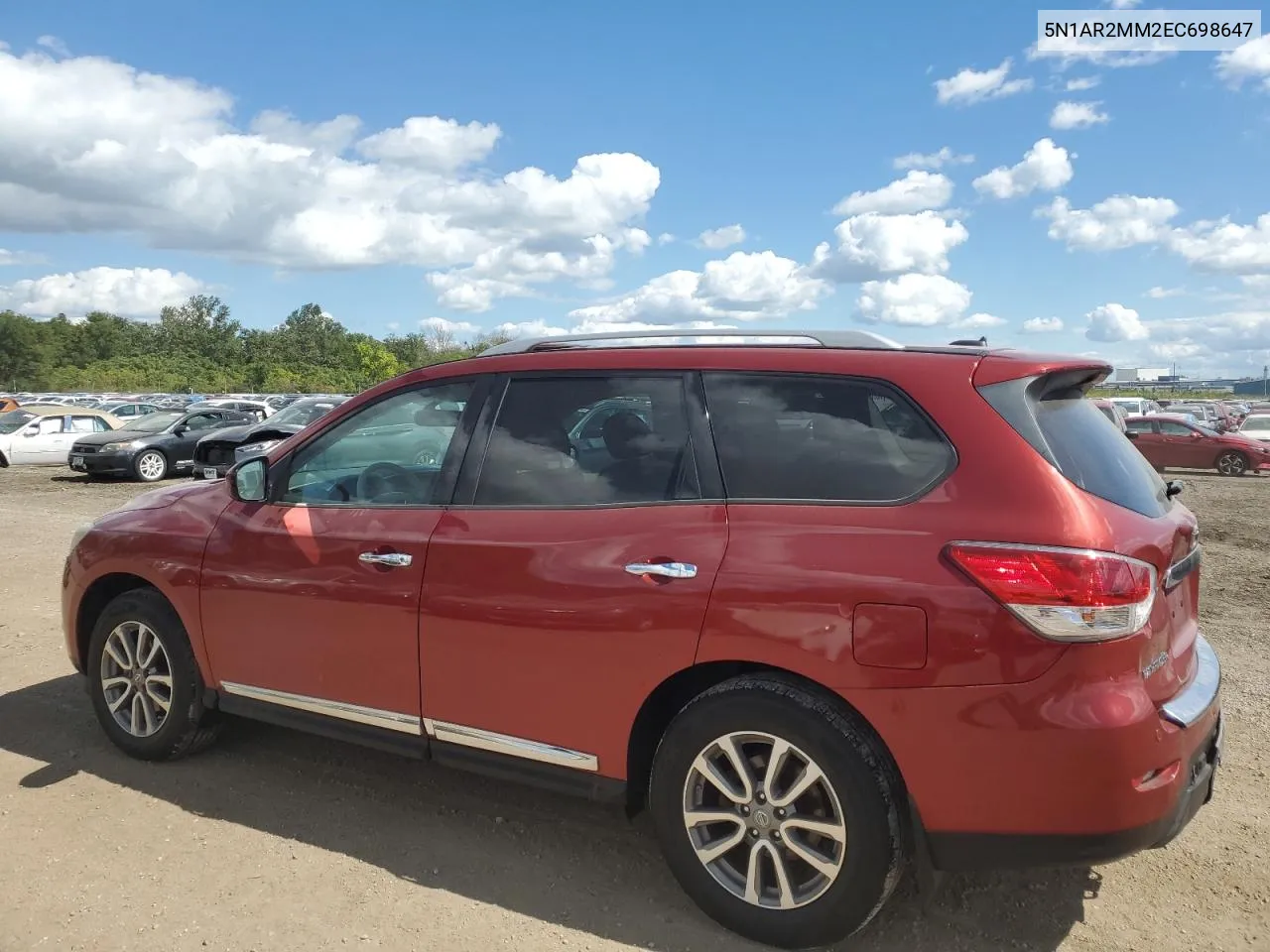 2014 Nissan Pathfinder S VIN: 5N1AR2MM2EC698647 Lot: 70521684