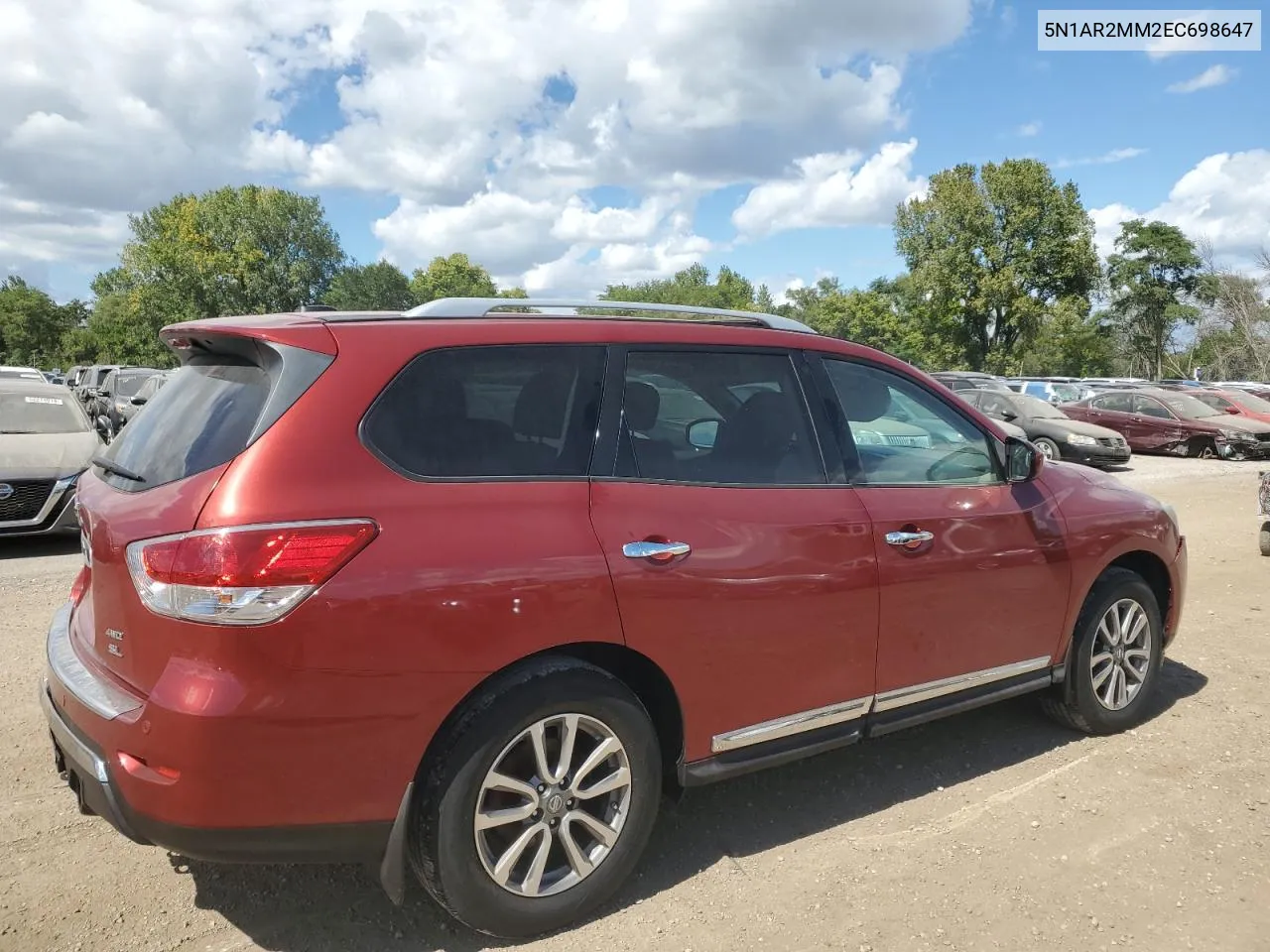 2014 Nissan Pathfinder S VIN: 5N1AR2MM2EC698647 Lot: 70521684