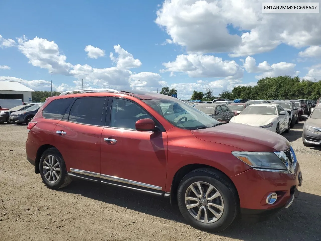 2014 Nissan Pathfinder S VIN: 5N1AR2MM2EC698647 Lot: 70521684