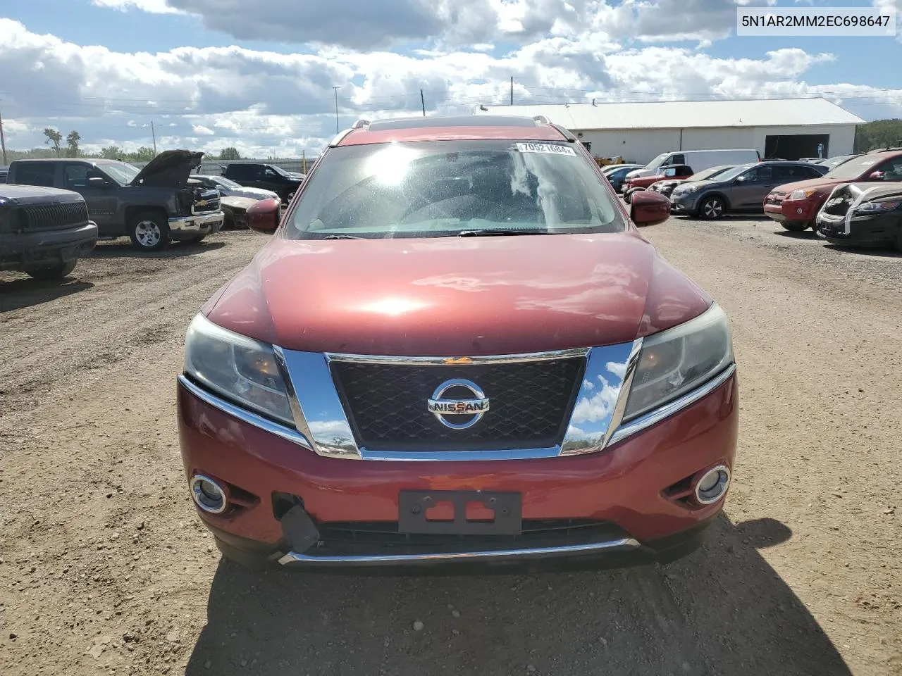 2014 Nissan Pathfinder S VIN: 5N1AR2MM2EC698647 Lot: 70521684