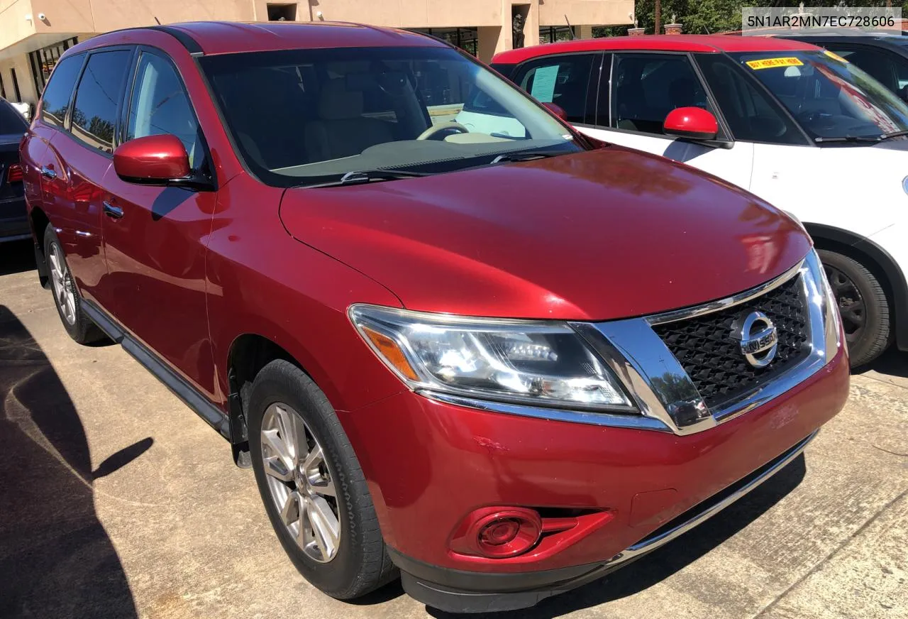 2014 Nissan Pathfinder S VIN: 5N1AR2MN7EC728606 Lot: 70905434