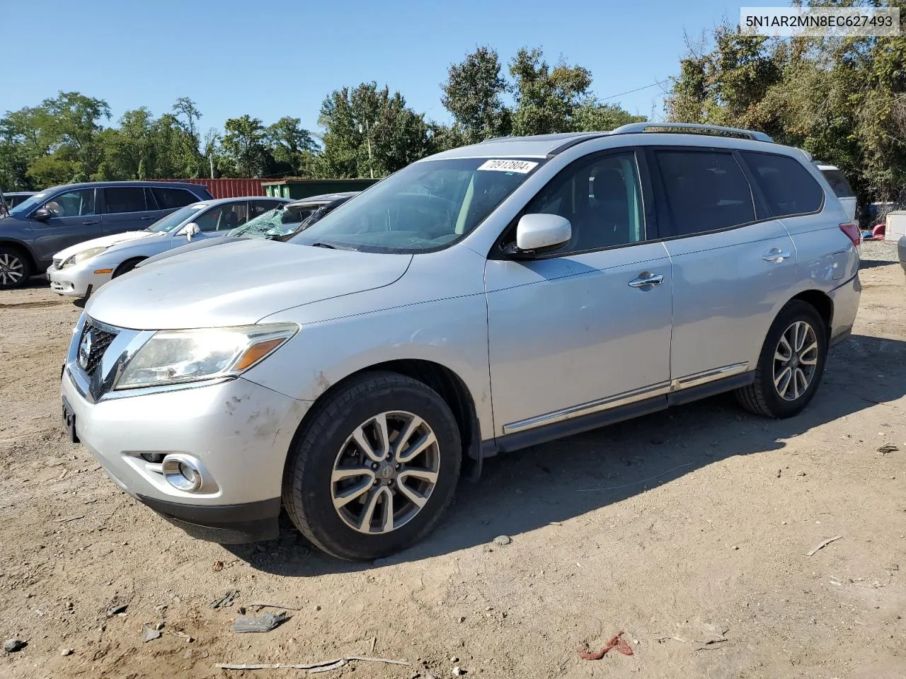 2014 Nissan Pathfinder S VIN: 5N1AR2MN8EC627493 Lot: 70912804