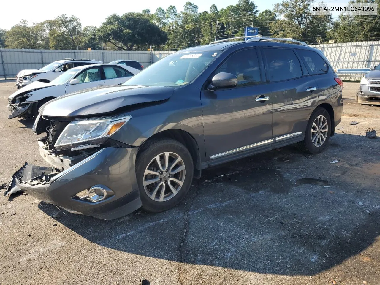 2014 Nissan Pathfinder S VIN: 5N1AR2MN1EC643096 Lot: 72288844