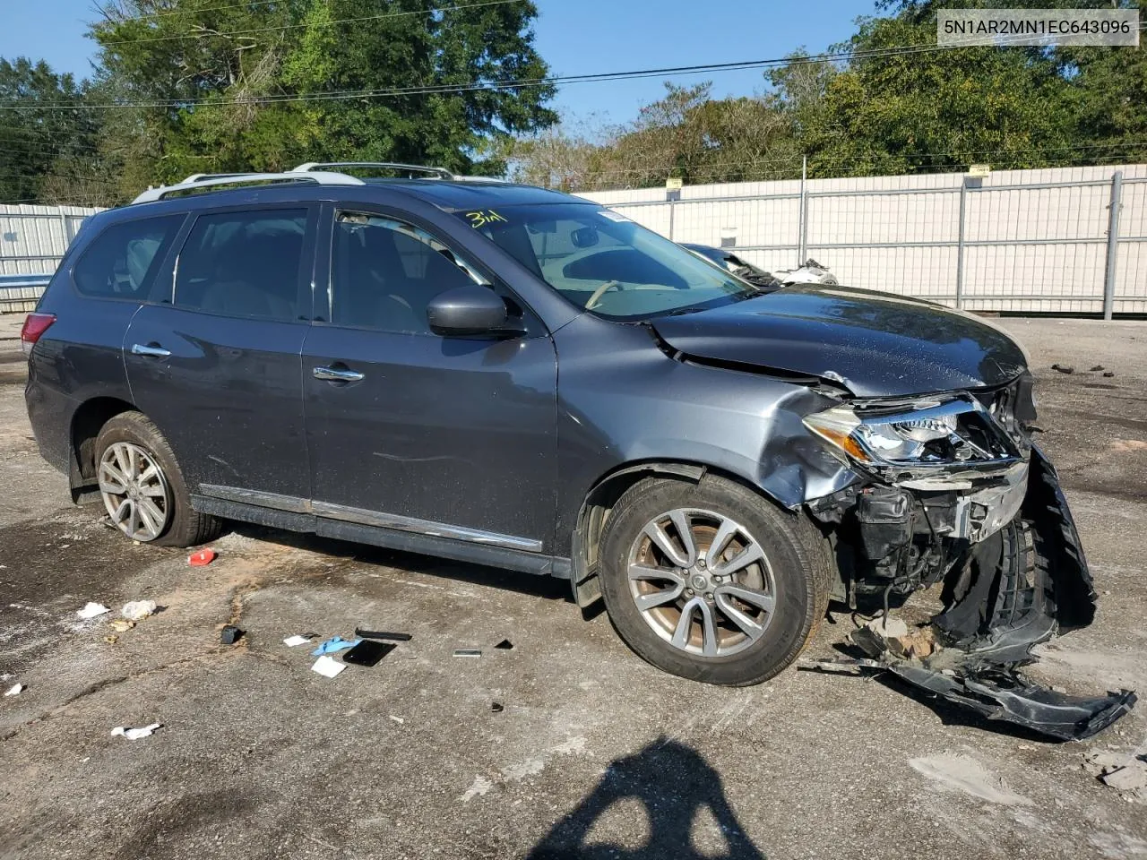 2014 Nissan Pathfinder S VIN: 5N1AR2MN1EC643096 Lot: 72288844