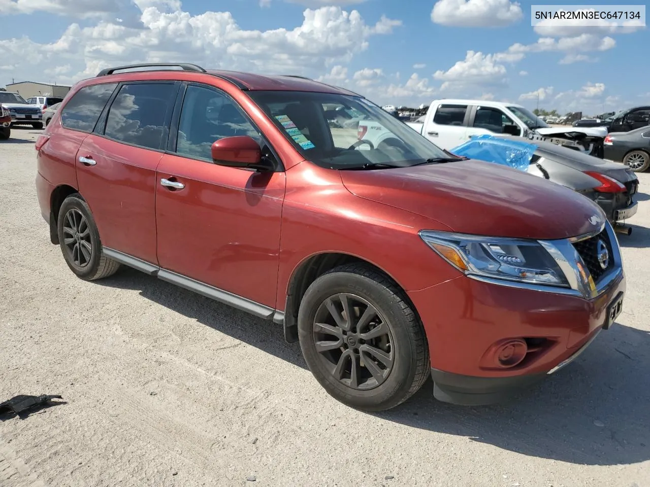 2014 Nissan Pathfinder S VIN: 5N1AR2MN3EC647134 Lot: 72620134