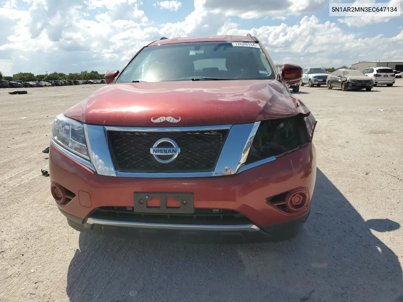 2014 Nissan Pathfinder S VIN: 5N1AR2MN3EC647134 Lot: 72620134