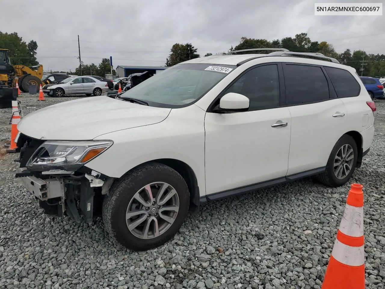 2014 Nissan Pathfinder S VIN: 5N1AR2MNXEC600697 Lot: 73212974