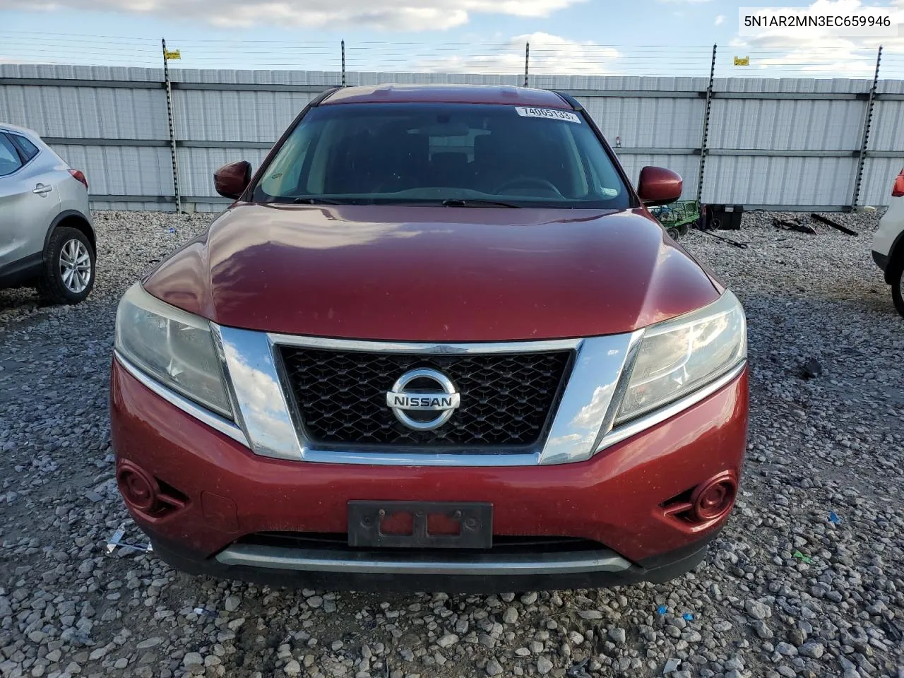 2014 Nissan Pathfinder S VIN: 5N1AR2MN3EC659946 Lot: 74065133