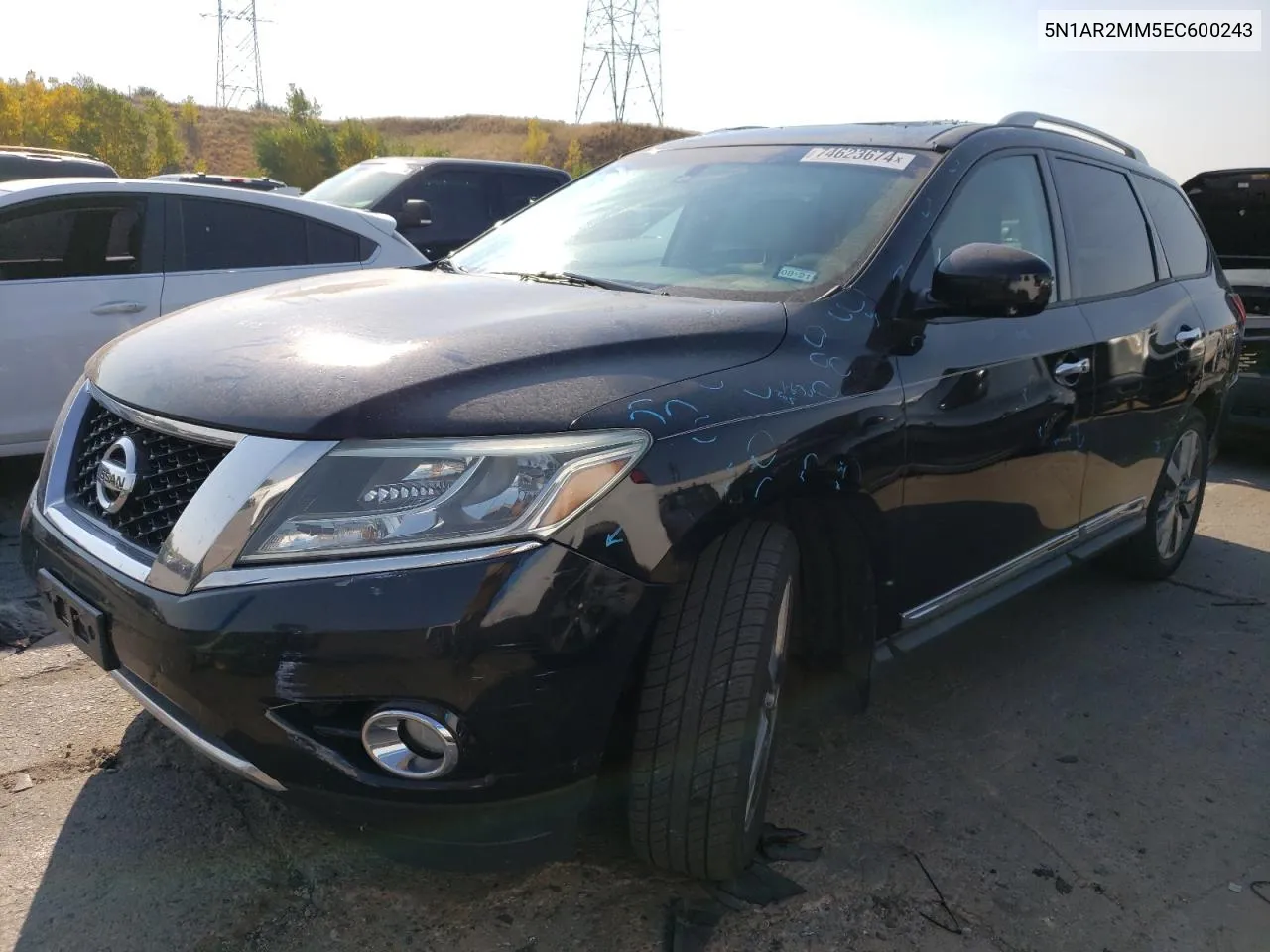 2014 Nissan Pathfinder S VIN: 5N1AR2MM5EC600243 Lot: 74623674